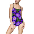Purple Floral One-Piece Swimsuit
