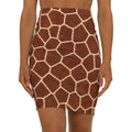Giraffe Print Pencil Skirt — Mid‑Waist