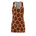 Giraffe Print Racerback Dress — Safari Animal Pattern Women's Dress