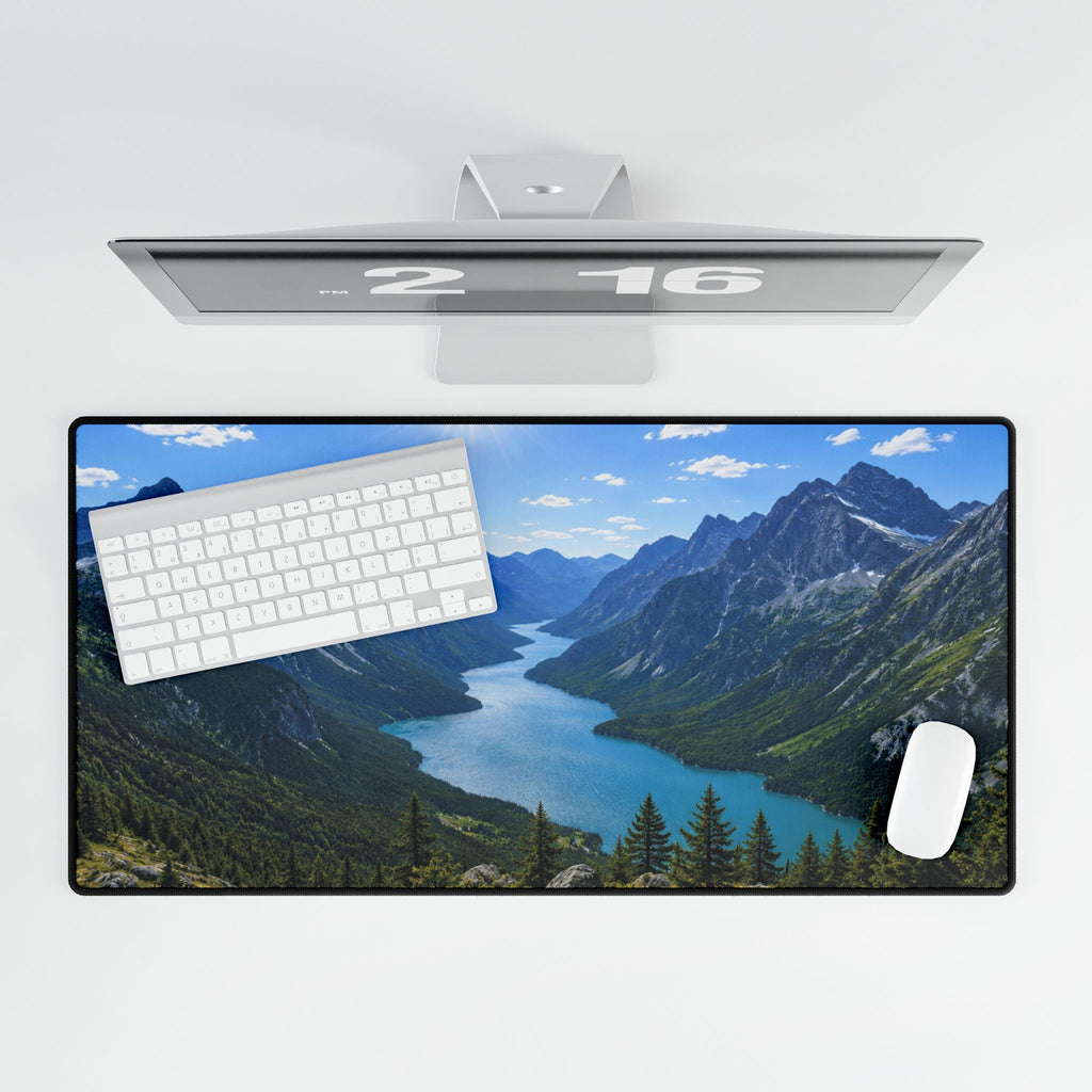 Mountain Lake Desk Mat — Scenic Desk Pad for Home Office & Gaming