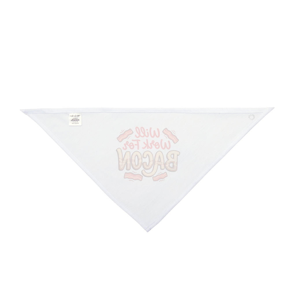 Pet Bandana — "Will Work for Bacon" Funny Dog Bandana, Cute Pet Accessory for Treat-Loving Pups