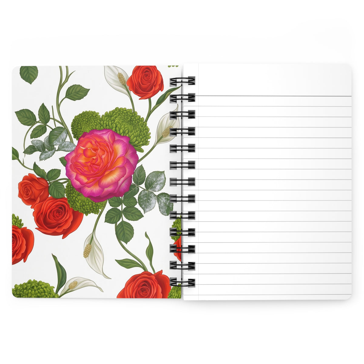 Floral Rose Spiral Journal