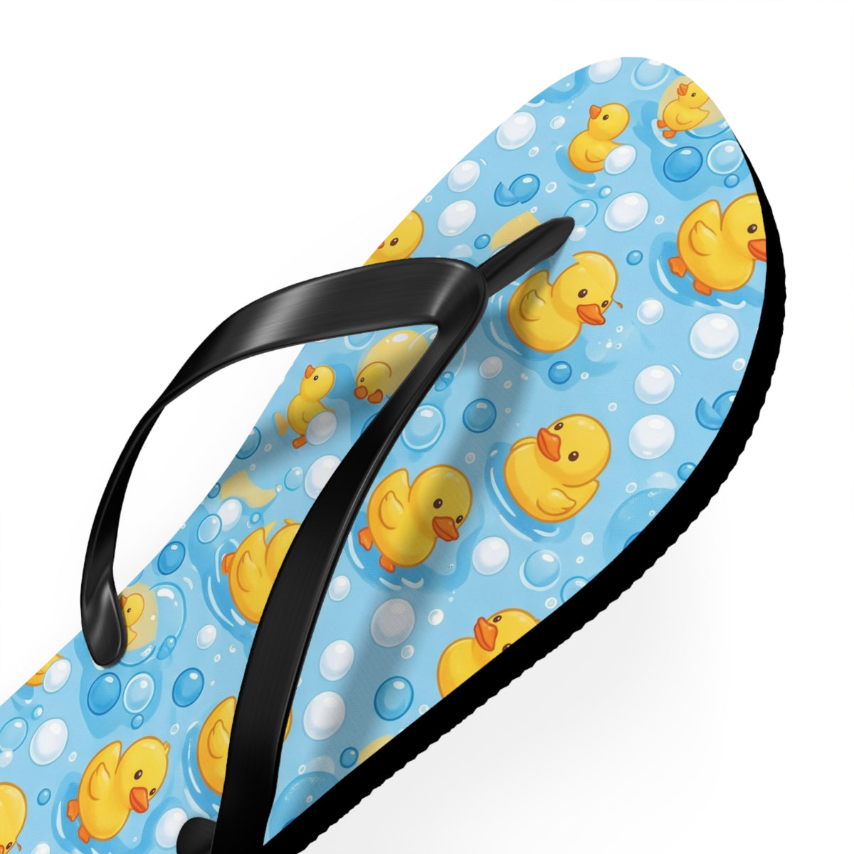Rubber Duck Pattern Flip Flops – Cute Blue Bubble Beach Sandals