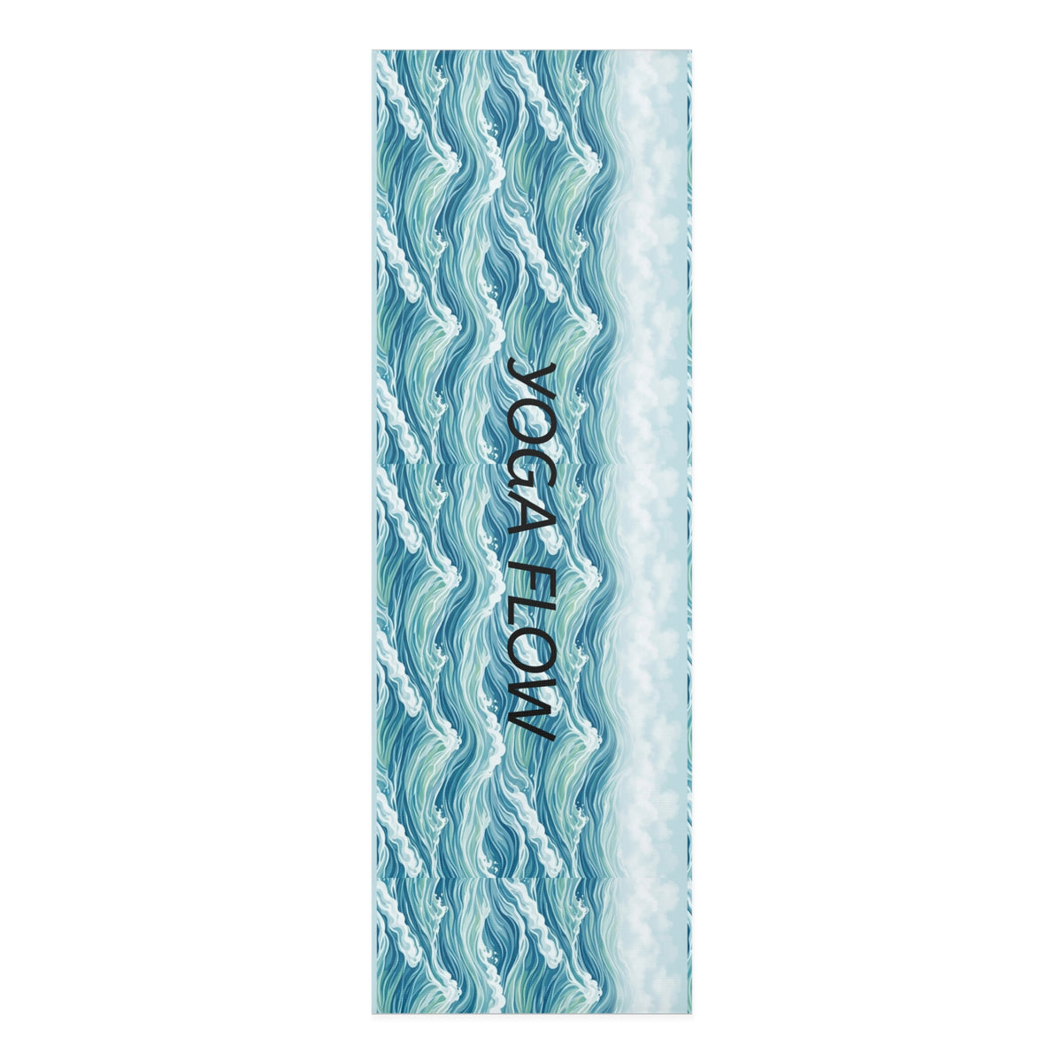 Ocean Waves Yoga Flow Mat — "YOGA FLOW" Printed Exercise Mat