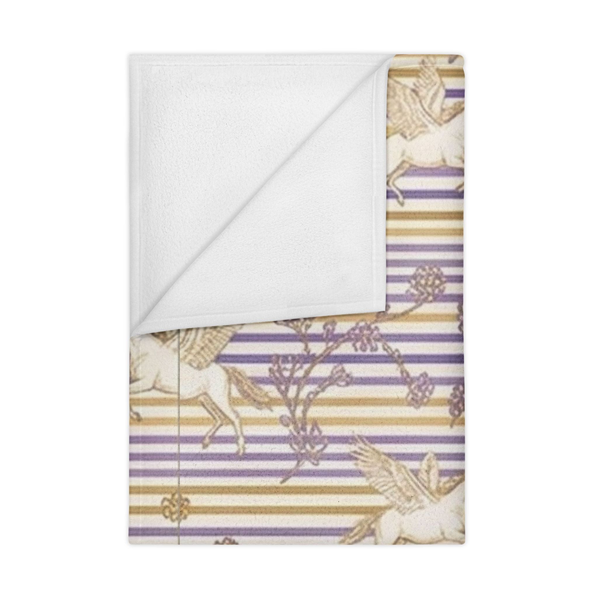 Toddler Blanket — Pastel Pegasus & Stars Striped Baby Throw