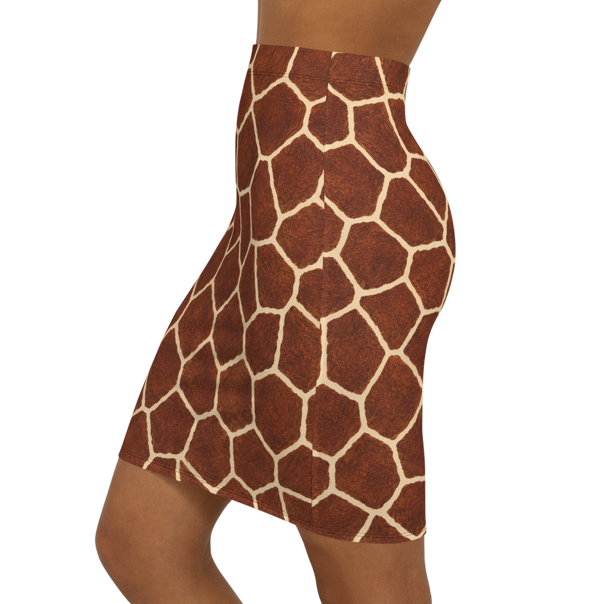 Giraffe Print Pencil Skirt — Mid‑Waist