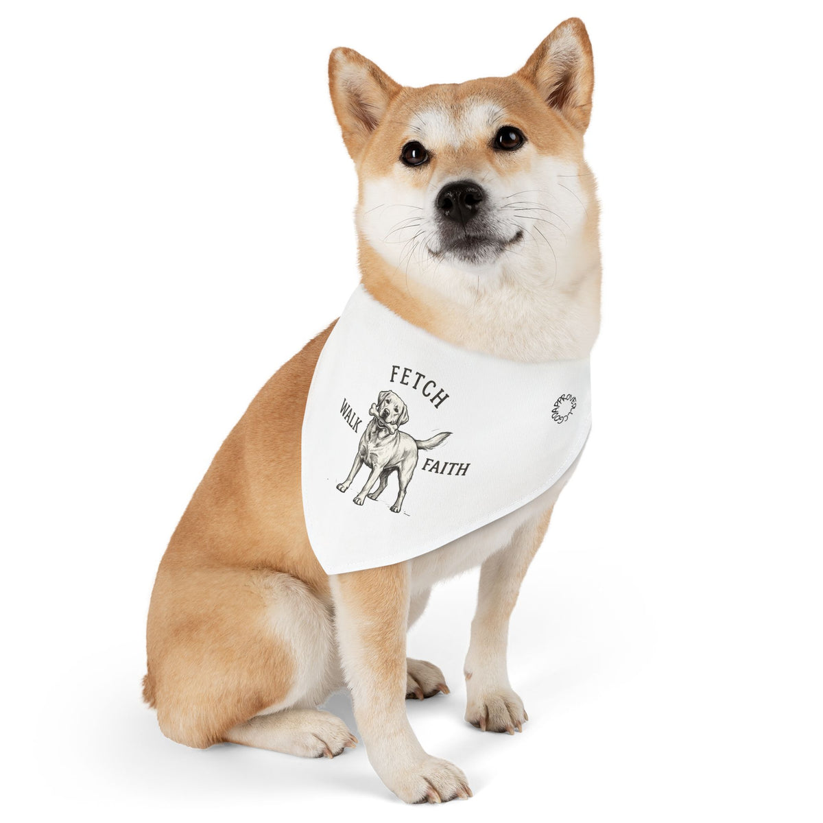 Fetch Walk Faith Dog Bandana Collar — 'Fetch Walk Faith' Graphic Pet Accessory
