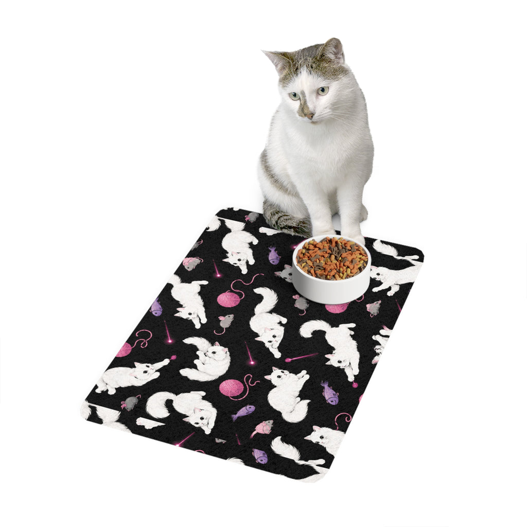 Cat Mealtime Mat (12x18) — Non-Slip Feeding Playful Mat for Cats