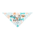 Walk, Fetch, Faith Repeat Pet Bandana — Dog Bandana with Bones & Paw Print Design