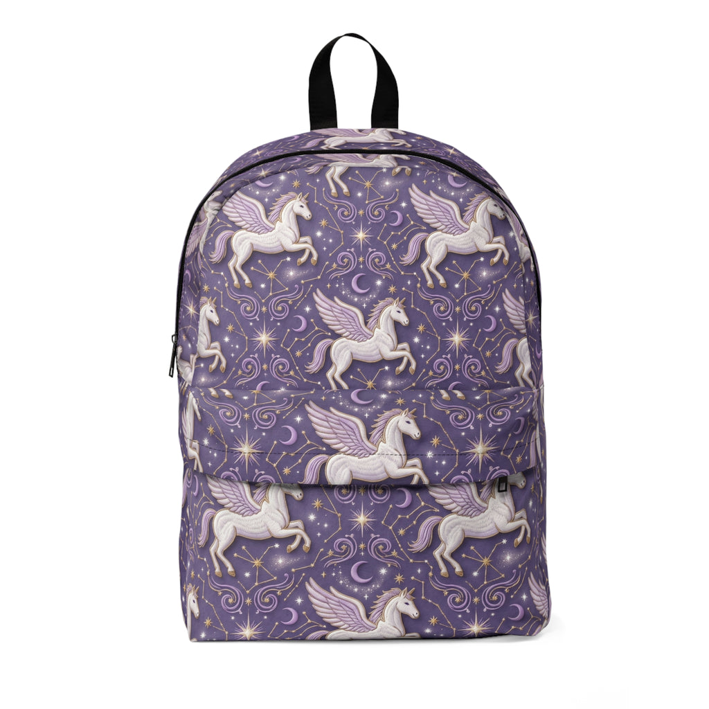 Pegasus Pattern Backpack – Purple Magical School Bag