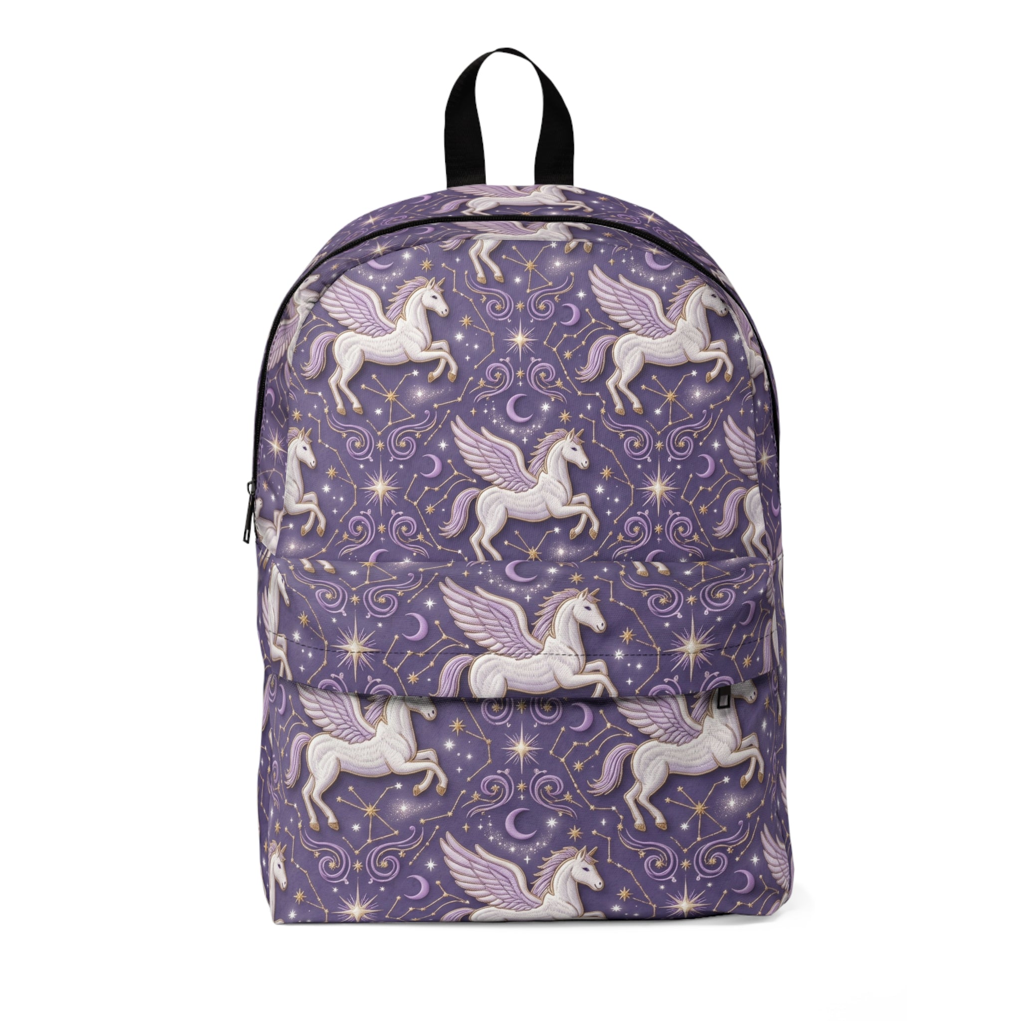 Pegasus Pattern Backpack – Purple Magical School Bag
