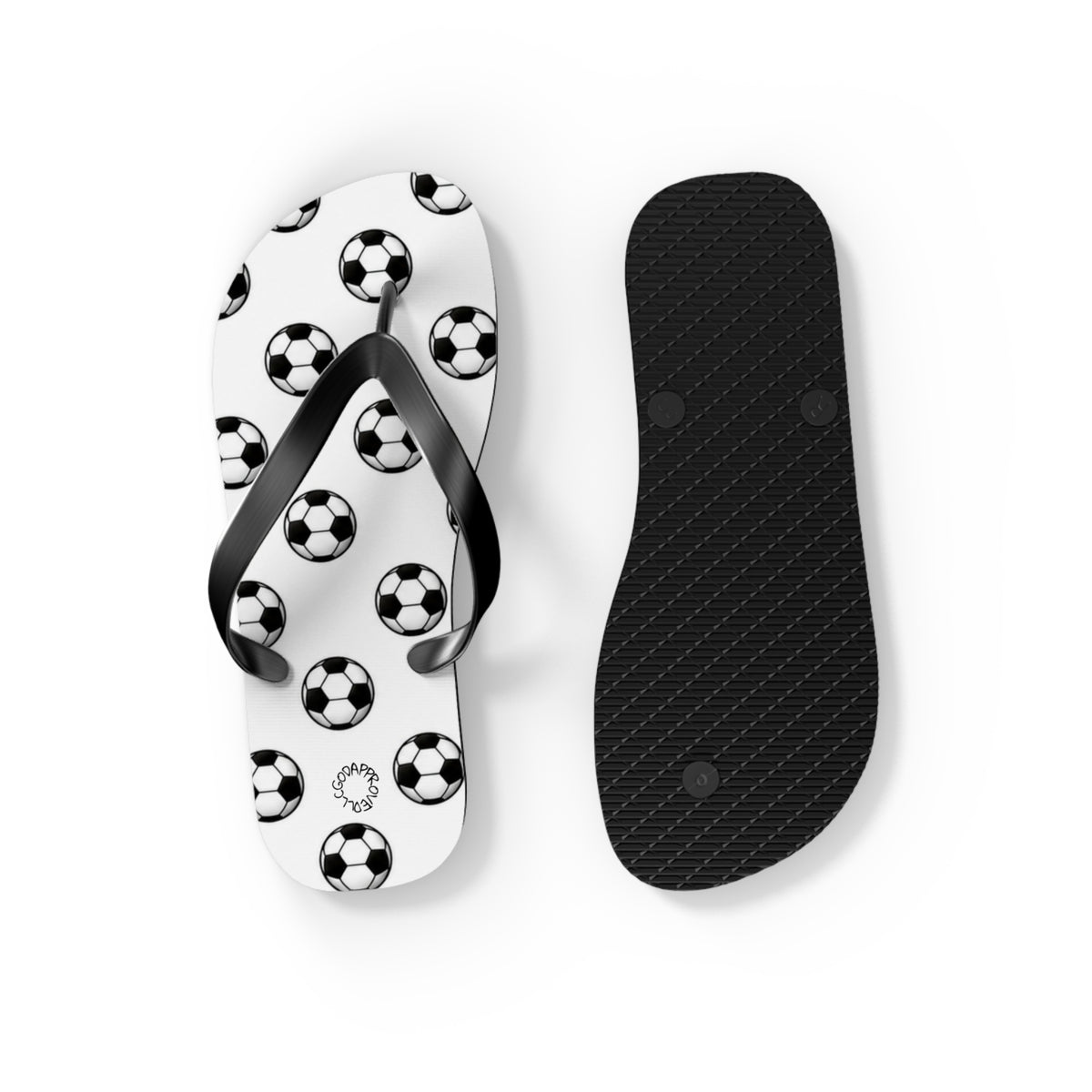 Soccer Ball Flip Flops — Teens & Adult Beach Sandals