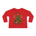 Merry Christmas Toddler Long Sleeve Tee with Christmas Tree