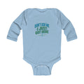 "Don't Ask Me I Just Got Here" Infant Long Sleeve Bodysuit - Funny Newborn Baby Outfit