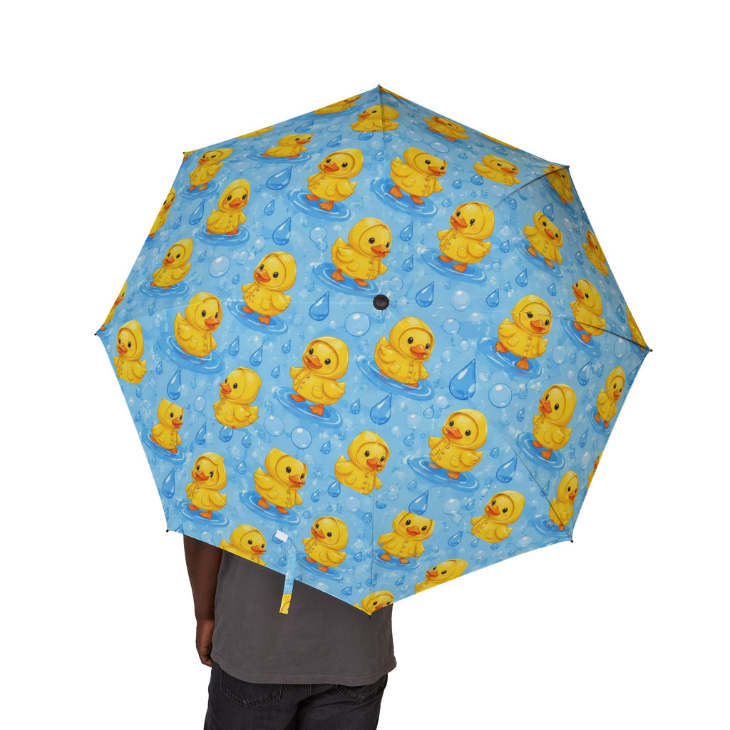 Yellow Duck Pattern Foldable Umbrella-Waterproof Compact Umbrella