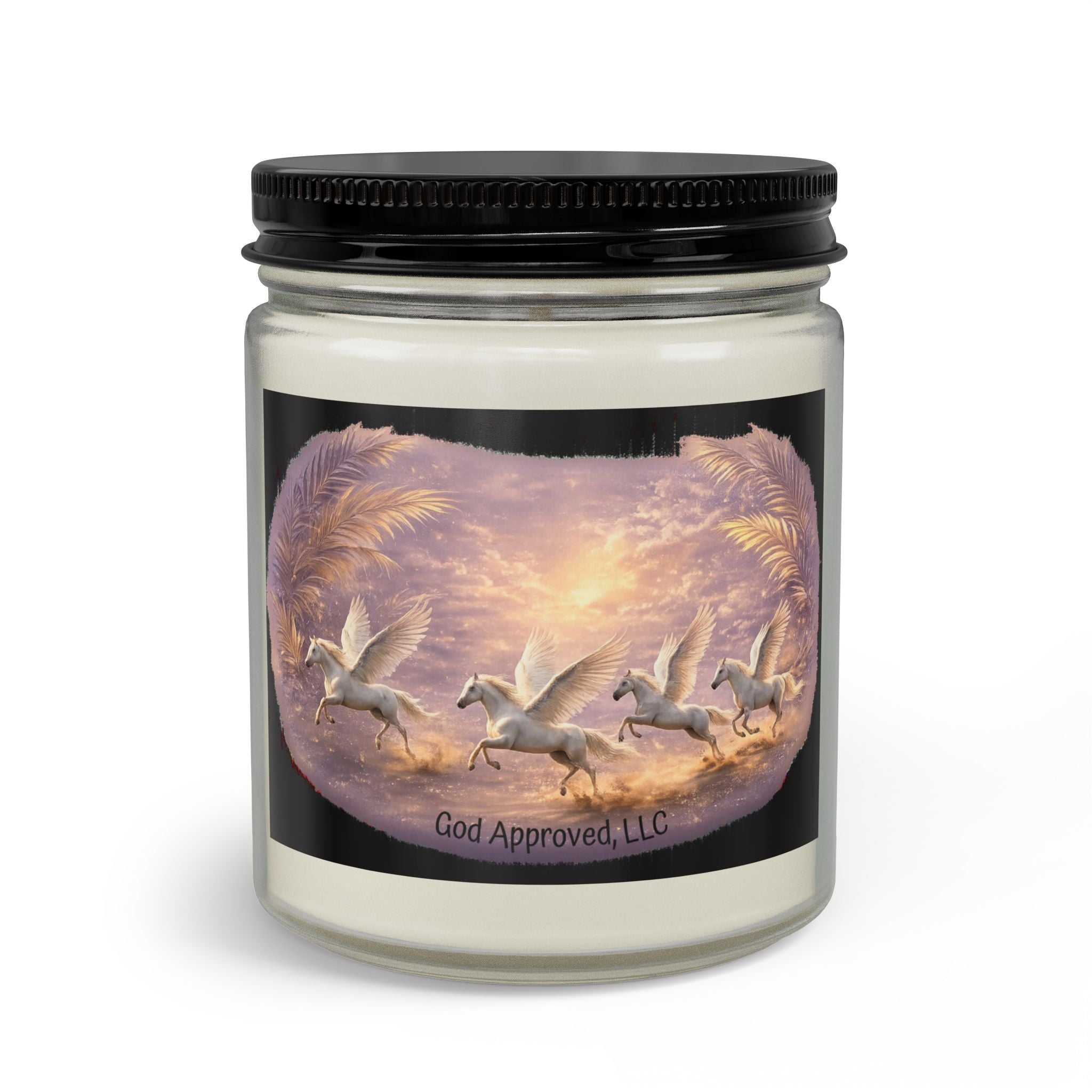 Pegasus Take Flight Candle Set — Jar Candle with Matches & Wick Trimmer (Mythical Horse Design)