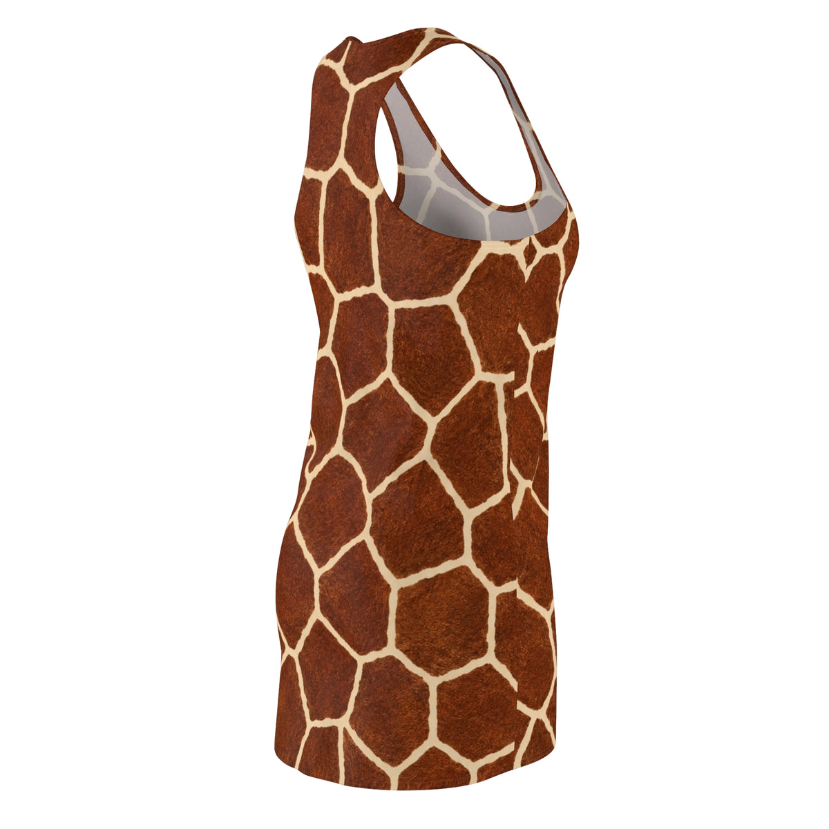 Giraffe Print Racerback Dress — Safari Animal Pattern Women's Dress