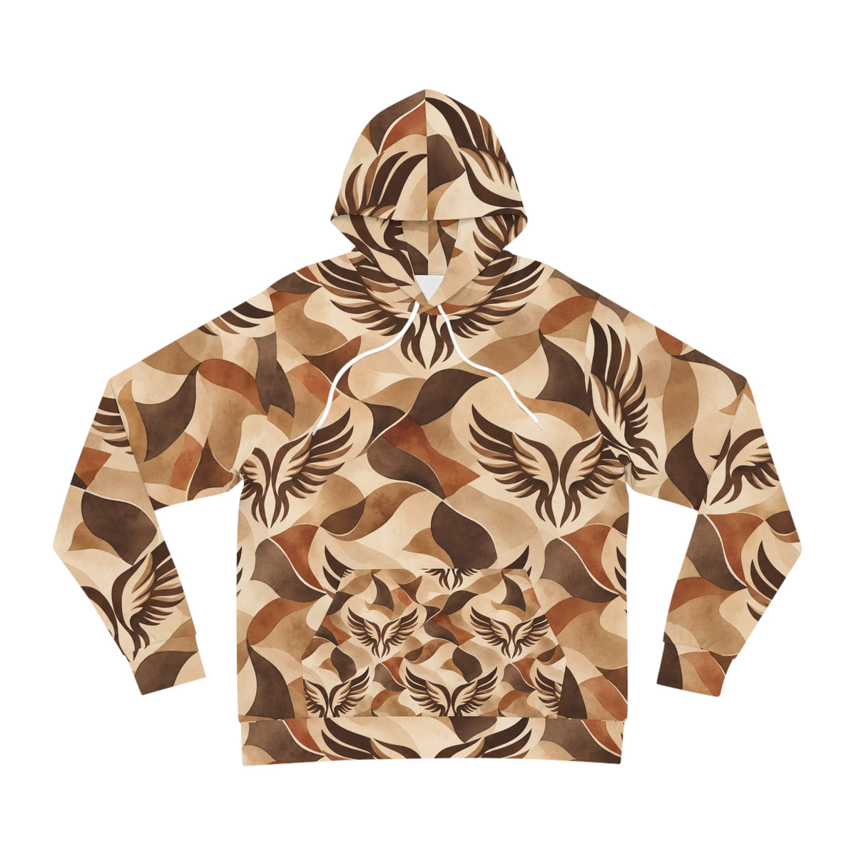 Phoenix Camo Hoodie — Brown Abstract All-Over Print