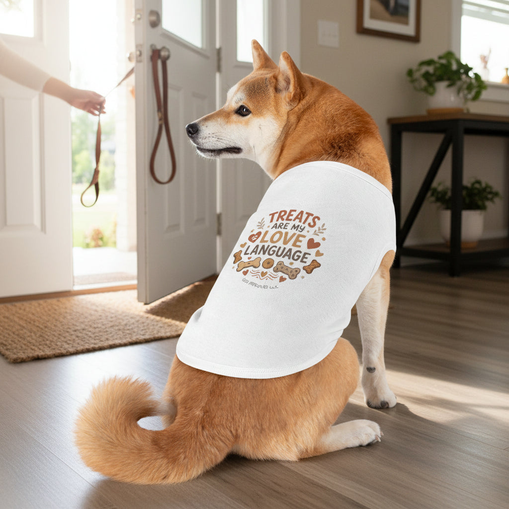 Dog Tank Top - "Treats Are My Love Language" Cute Pet Tee