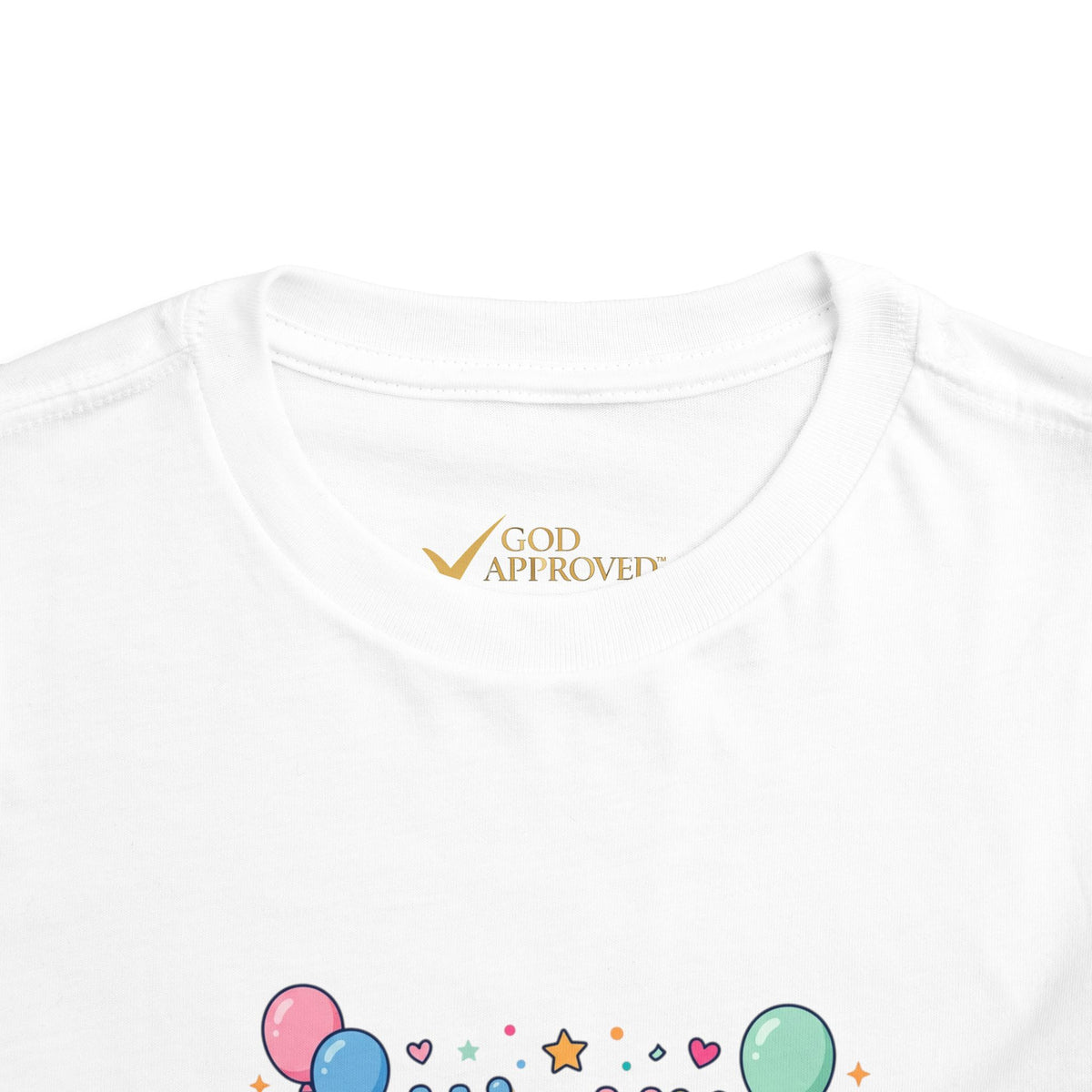 Birthday Toddler Tee Shirt — "It's My Birthday: Blessed. Loved. Celebrated." Cute Cake & Balloons