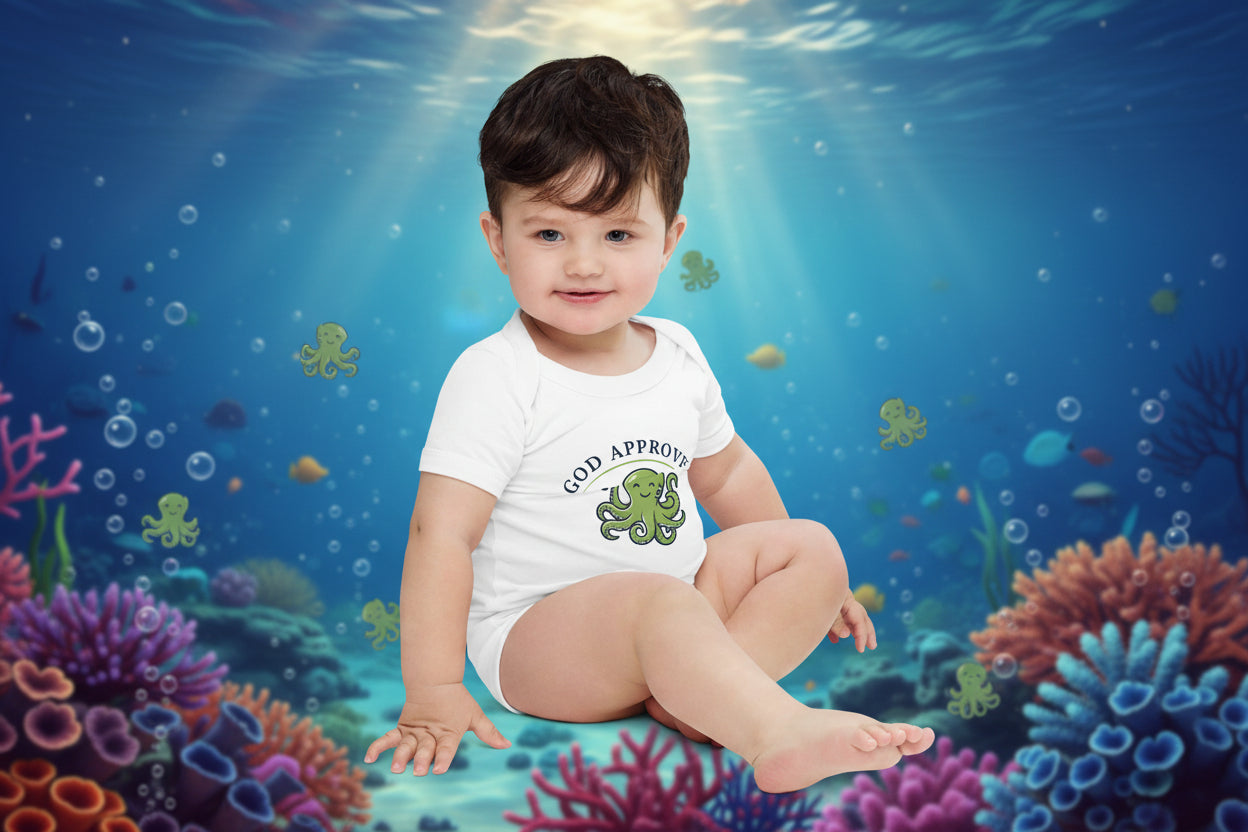 Baby Short Sleeve Octopus Onesie