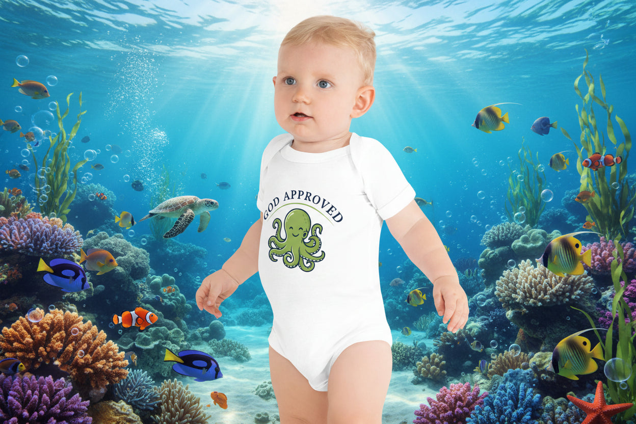 Baby Short Sleeve Octopus Onesie