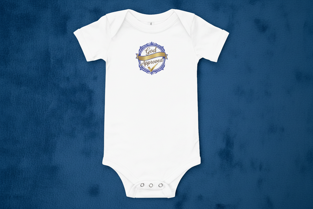 Baby Short Sleeve Blue Ribbon Onesie